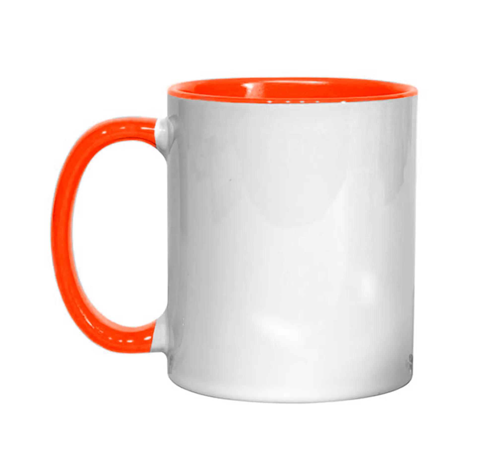 11oz Orange Coloured Handle and Inner Ceramic Mug